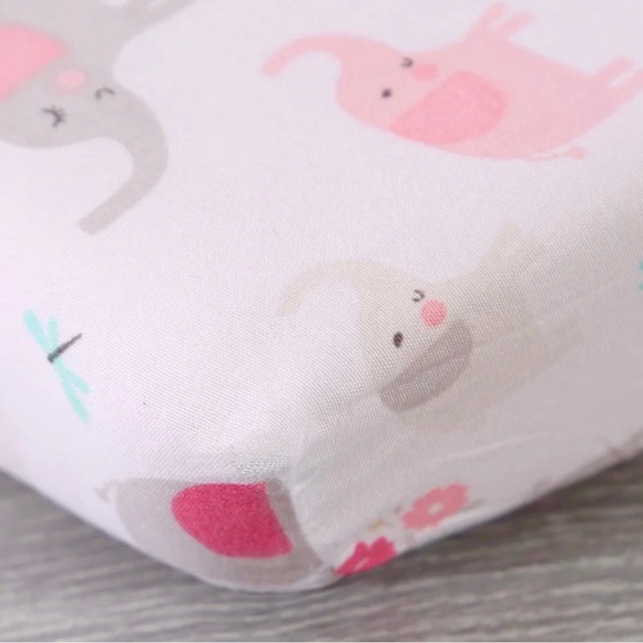 3pc Nursery Comforter Set Crib Sheet Pink Gray Elephant Bird Parent's Choice NEW - Picture 9 of 14